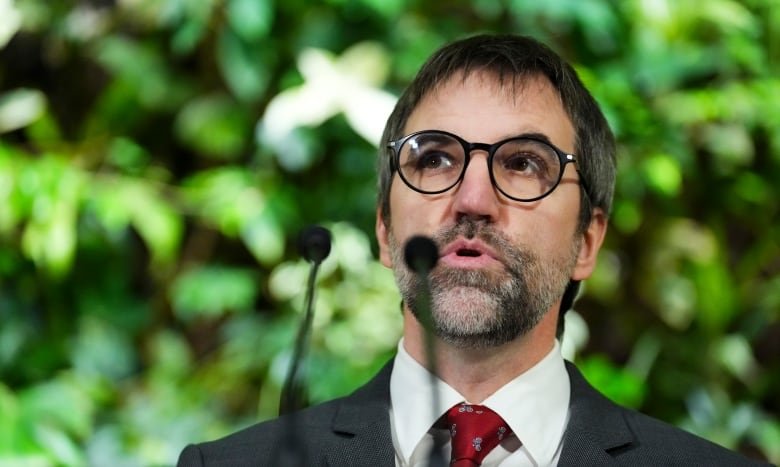 A man wearing glasses is pictured in front of a green backdrop.