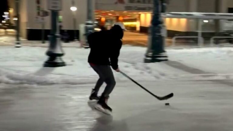 #TheMoment a hockey player laced up on the frozen streets of New Orleans