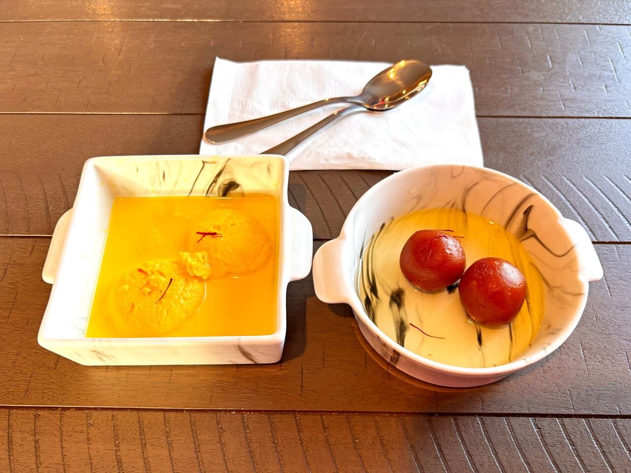 Rasmalai and gulab jamun